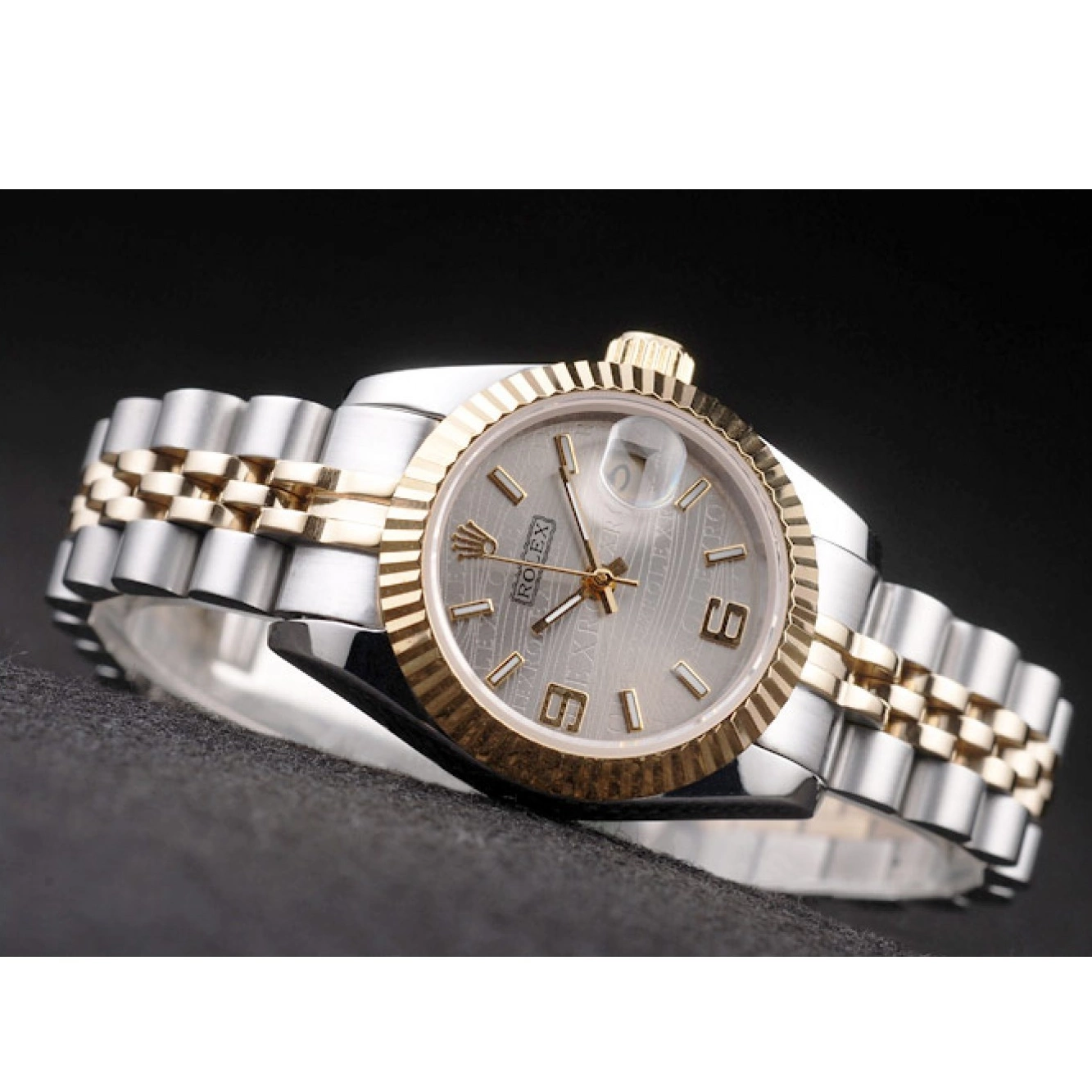 Aaa replica watch Steel Datejust 98078 Yellow Two Rolex Tone Plated Stainless Gold 0727